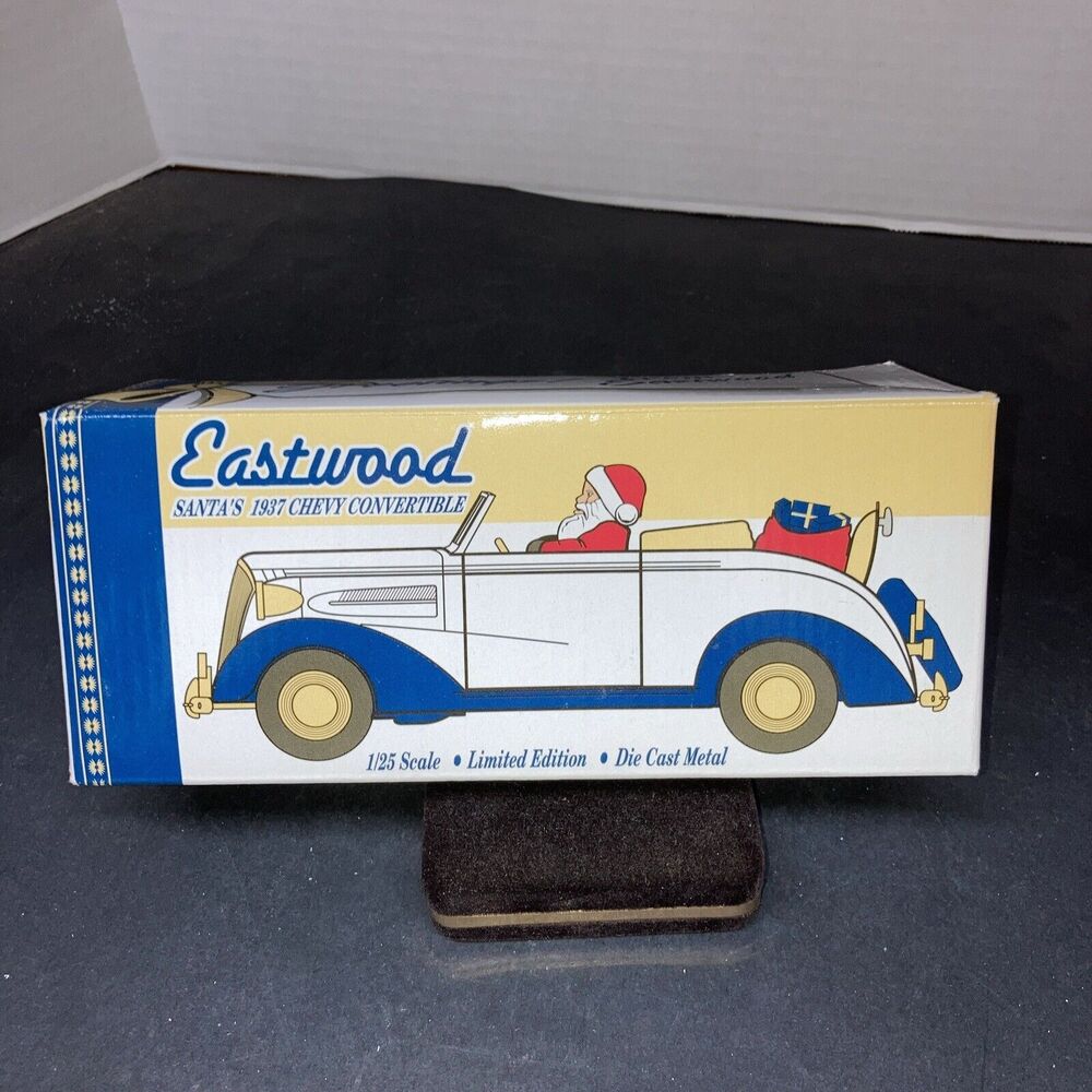 ERTL Diecast Eastwood Santa's 1937 Chevy Convertible Coin Bank 1:25 Scale